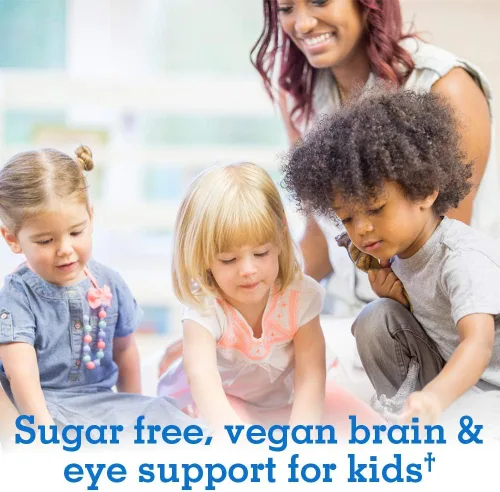 Miniatura 2 de Garden of Life Kids Plant Omega-3 Liquid, fresa - Soporte vegano para el cerebro y los ojos para niños, suplemento de ALA, DHA y EPA para niños a