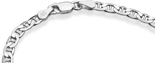 Miniatura 2 de Miabella - Tobillera de plata de ley 925 italiana de 0.118pulgadas, 0.157pulgadas, talla de diamante maciza, para mujer, 9 o 10 pulgadas, fabricada