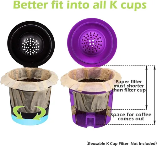 Miniatura 5 de CAPMESSO Filtros de papel desechables para café Reemplazo de filtros de café Kerig Filtros de café compatibles con cápsulas reutilizables de una