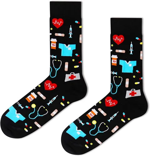 Miniatura 6 de HAPPYPOP Paquete de 2 calcetines de golf divertidos para hombres, juego de bandera de Estados Unidos, enfermeras, con caja de regalo, Multi