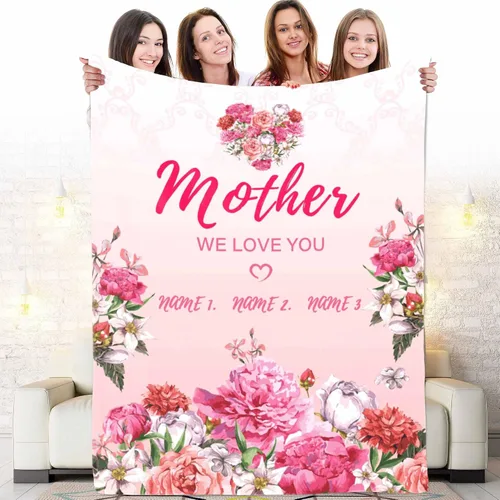 Miniatura 22 de Manta personalizada con corazones con fotos para mamá papá, manta personalizada para la cama, manta de forro polar, regalo para la familia, regalo