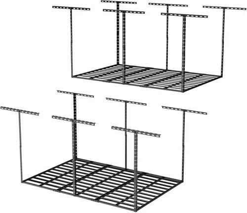 SunsGrove 4x6 Garage Storage Overhead Rack Organization, Adjustable Ceiling Mounted Storage Racks, 800LBS Weight Capacity, 22"-40" Ceiling Dropdown,