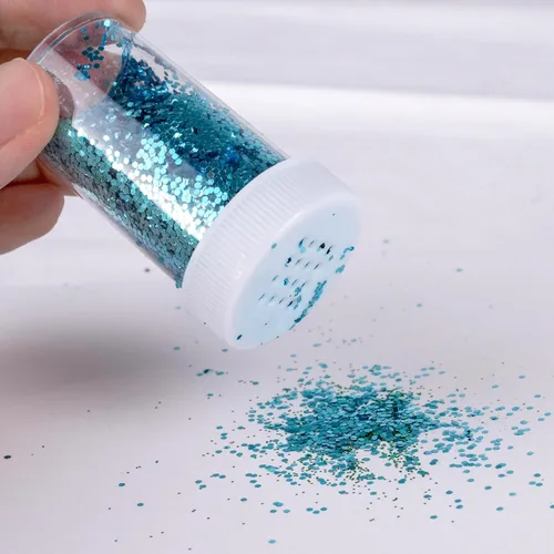 Miniatura 3 de Brillantina gruesa, 18 frascos de colores surtidos para manualidades, cuerpo, maquillaje y purpurina para uñas.