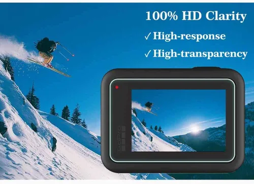 Miniatura 4 de ULBTER Protector de pantalla para cámara GoPro Hero 8 Hero8 negro + protector de pantalla de lente + cubierta de tapa de lente, protector de vidrio