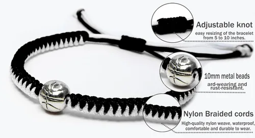 Miniatura 23 de MANYC Basketball Bracelets Adjustable for Boys, Girls, and Adults Handmade Gifts for Basketball Players
