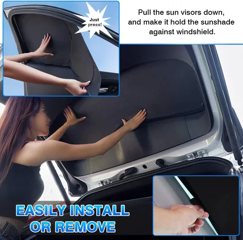 Miniatura 7 de T TGBROS Parasol para parabrisas para Toyota RAV4 2019-2024 2025, protectores de ventana de coche, espesor, bloquean rayos UV y privacidad