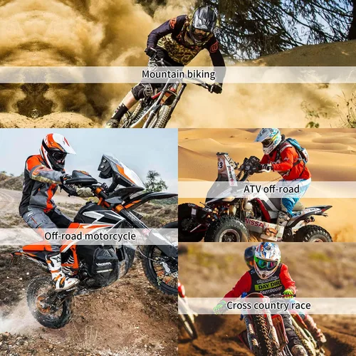 Miniatura 6 de FMY Gafas de motocross para hombres, mujeres y jóvenes, antiarañazos, a prueba de polvo, UV400 ATV Lente negro-gris