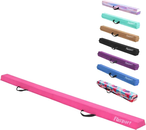 Miniatura 9 de FBSPORT Viga de Equilibrio de 8 pies/6 pies: Equipo de Gimnasia de Suelo Plegable para Niños y Adultos, Base de Goma Antideslizante, Viga