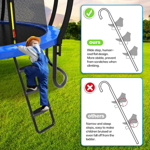 Miniatura 5 de Kit de diapositivas de escalera de trampolín, escalera universal de 3 escalones y tobogán amortiguador, escaleras universales para trampolín