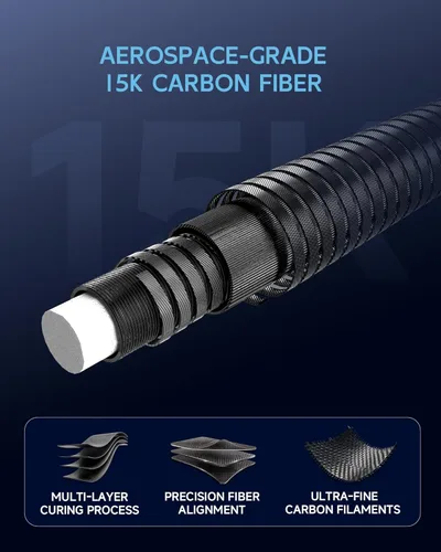 Miniatura 8 de KONLLEN 2.0 Carbon Fiber Pool Cue, Low Deflection Shaft with Pro Taper, Ebony Inlay Design, 12.5mm / 11.8mm Tip, Adjustable Weight System
