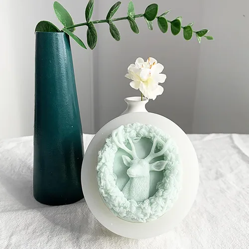 Miniatura 6 de Molde de vela de ciervo, vela de alce, molde de vela de silicona en espiral, moldes de fundición de resina de silicona para velas, resina