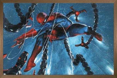 Miniatura 16 de Trends International Marvel Comics-Spider-Man, Doctor Octopus-Rain Cover Póster de pared, 14.725 x 22.375 pulgadas, versión enmarcada de madera