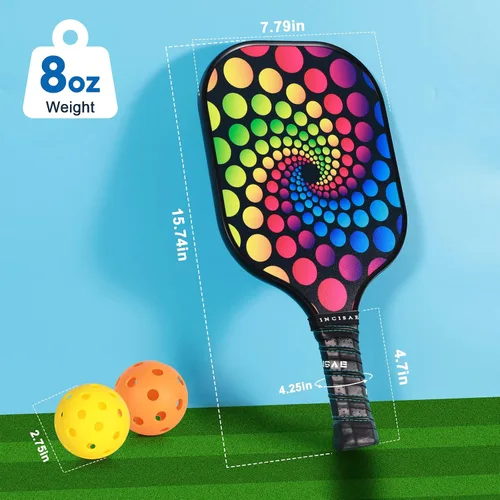 Miniatura 3 de Palas de pickleball, regalo de pickleball, raquetas de pickleball de fibra de vidrio, toalla de enfriamiento y cubierta de pickleball - Juego