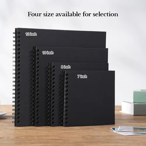 Miniatura 6 de potricher Álbum de Recortes DIY de 7 x 7 Pulgadas, 40 Páginas, Tapa Dura, Papel Kraft, Álbumes de Fotos para Recortes, Libro de Recuerdos para Bodas