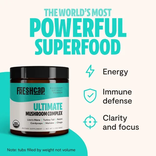 Miniatura 2 de FreshCap Mushrooms Paquete energético (polvo Cordyceps y polvo complejo de hongos definitivo)