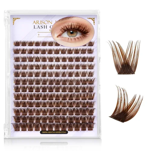 Miniatura 11 de Arison - Extensiones de pestañas en racimo de pestañas, 96 racimos de pestañas, racimo de pestañas individuales en racimo de pestañas individuales