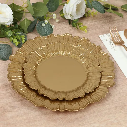 Miniatura 39 de Efavormart - Juego de 20 platos de plástico con diseño de arrecife negro, platos de fiesta de postre y aperitivo de 7 pulgadas, elegante vajilla