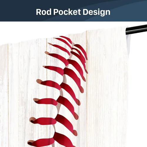 Miniatura 4 de Miyotaa Cortinas deportivas de béisbol para niños y adolescentes, 2 paneles de 42 pulgadas de ancho x 63 pulgadas de alto, bolsillo para barra