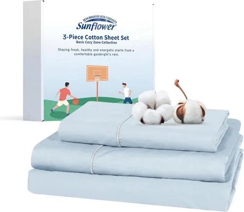 Sunflower Juego de sábanas de bolsillo extraprofundo para cama individual se ajusta a colchones de 18"-24" de profundidad - Juego de sábanas 100%