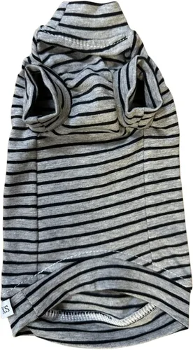Miniatura 15 de Camisa de algodón con cuello redondo para gatos sin pelo Sphynx de rayas vintage, ropa para mascotas con mangas, camisetas para gatitos para Sphynx