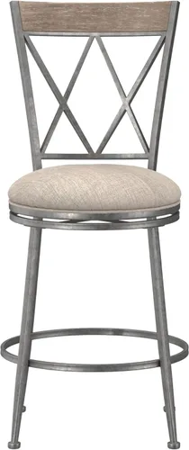 Miniatura 11 de Hillsdale Stewart Taburete giratorio para interiores y exteriores, peltre envejecido