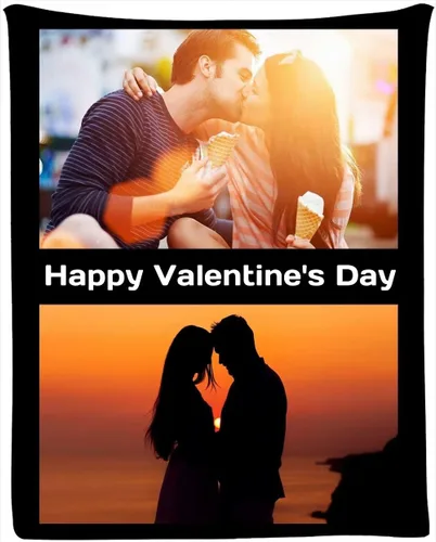 Miniatura 22 de Manta personalizada con imagen, nombre y texto, fotos y nombre, suave y acogedora manta conmemorativa de felpa, regalo para amantes del día de San