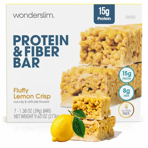 Miniatura 14 de WonderSlim Barras de proteína altas en fibra, crujiente Fluffy S'more 15g de proteína, 8g de fibra bajas en azúcar, bajas en carbohidratos