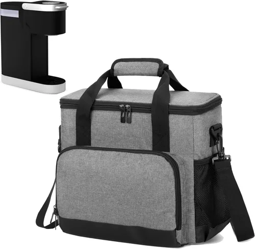 CURMIO Bolsa de transporte para cafetera compatible con Keurig K-Mini o K-Mini Plus, bolsa de viaje para cafeteras de una sola porción para cápsulas