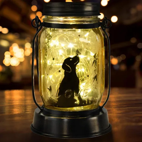 Miniatura 26 de Farol solar de Chihuahua, regalo para mujeres, hombres, mamá, cumpleaños, amantes de perro Chihuahua, luz conmemorativa pérdida de mascotas
