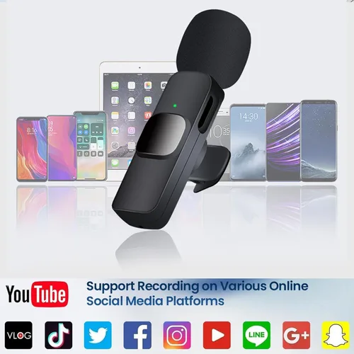 Miniatura 3 de Mini micrófono, micrófono inalámbrico 3 en 1 para iPhone, iPad, Android, cámara, micrófonos de solapa inalámbricos profesionales para grabación