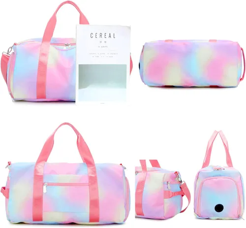 Miniatura 4 de Mochila deportiva de lona para viaje o gimnasio, para hombre y mujer, con compartimento para zapatos y bolsillo para cosas húmedas
