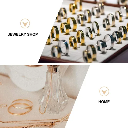 Miniatura 6 de Organizador de joyas de pirámide de cristal de 3 niveles, bandeja de exhibición de joyas con forma de cono triangular, estante de joyería