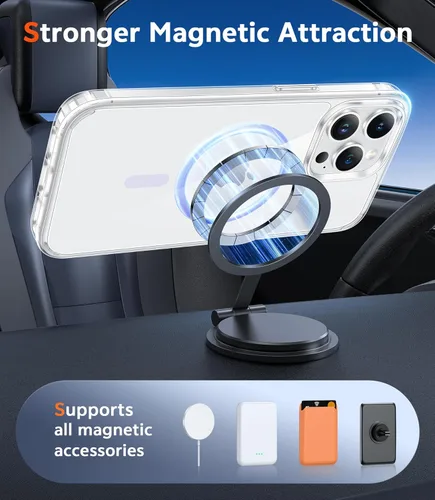 Miniatura 1138 de FNTCASE Funda para iPhone 13 Pro-Max: Fundas magnéticas transparentes compatibles con Magsafe Slim anti amarillamiento protección contra caídas