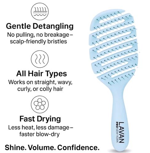 Miniatura 9 de Cepillo desenredante Flex para el cabello (azul bebé)