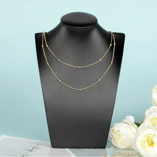 Miniatura 7 de Cadena de latón chapada en oro de 18 quilates de 5 metros/16.4 pies para hacer joyas, cadena de cuentas de oro claro para mujeres, cadena de Cuentas