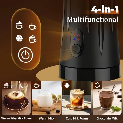 Miniatura 7 de 4-in-1 Milk Frother, Liksiy Milk Frother and Steamer, Auto Shut-Off Coffee Frother with Hot & Cold Foam, Quiet Design Frother Machine for Latte