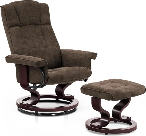 Miniatura 13 de MCombo - Sillón reclinable manual giratorio con otomana, juego de silla y otomana para autocaravana espacios pequeños, sala de estar, dormitorio