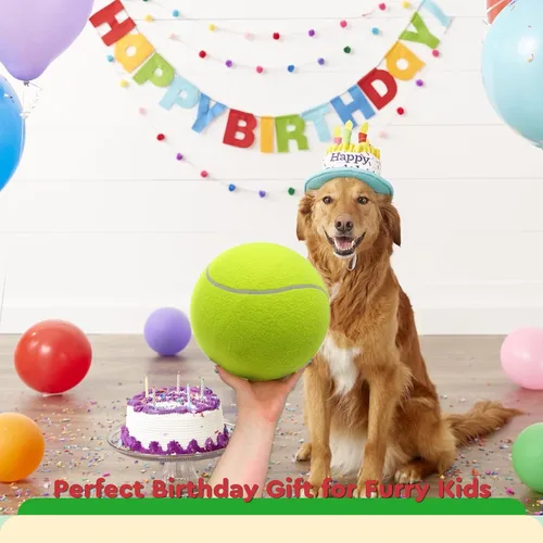 Miniatura 3 de INSUM Pelota de tenis gigante de 9.5 pulgadas, pelota de juguete grande para perros para jugar al aire libre, cumpleaños para perros grandes, ideal