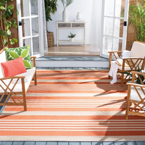 Miniatura 97 de SAFAVIEH Courtyard Collection - Alfombra decorativa, 2.3 x 5 pies, beige y verde oscuro, para interior/exterior, resistente a la intemperie