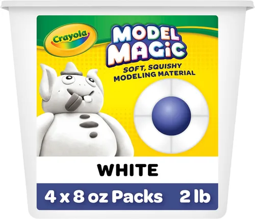 Miniatura 2 de Crayola Model Magic Blanco, Paquete de 4 (8 oz Cada Uno) – Alternativa de Arcilla para Modelar de Secado al Aire para Niños, Regalos de Navidad