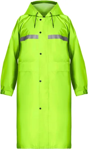 Coralrain Impermeable largo con capucha de seguridad, impermeable, chaqueta de lluvia de emergencia, poncho para hombres, mujeres y adultos