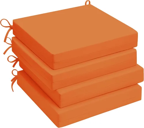 Miniatura 9 de UNIKOME Cojines para sillas de exterior, resistentes al agua, con lazos, relleno de esponja de alta densidad, cojines de asiento cuadrados