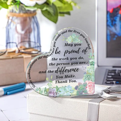 Miniatura 7 de Yinder Regalos de Agradecimiento para Mujeres Regalos de Apreciación de Navidad para Compañero de Trabajo Empleado Enfermera Maestro Placa Acrílica