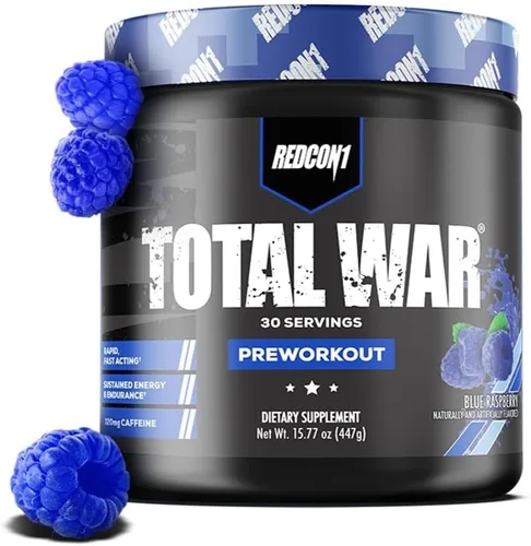 Miniatura 20 de REDCON1 Total War - Suplemento para antes del entrenamiento, Uva - Preentrenamiento con cafeína de acción rápida para hombres + mujeres con beta