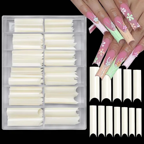 Miniatura 10 de LoveOurHome 240 puntas de uñas postizas XL de acrílico transparente en forma de almendra, uñas de cobertura completa, uñas postizas extralargas