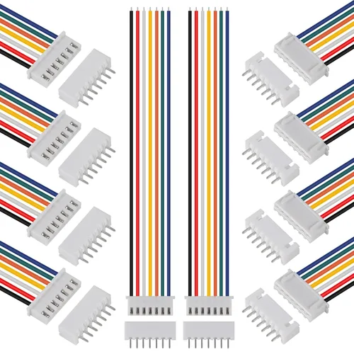 Miniatura 16 de ACEIRMC XH - Juego de conectores JST-XH, 10 pares, conector macho y hembra de 3 pines, adaptador de enchufe con cable plano de 7.874 in, 26 AWG
