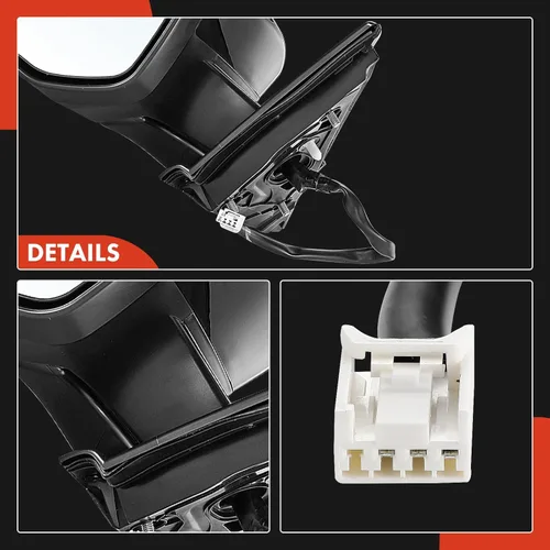 Miniatura 7 de A-Premium Espejo de puerta eléctrica lateral izquierdo y derecho compatible con Honda Civic 2016-2021, sin calefacción, con ajuste de cristal Negro