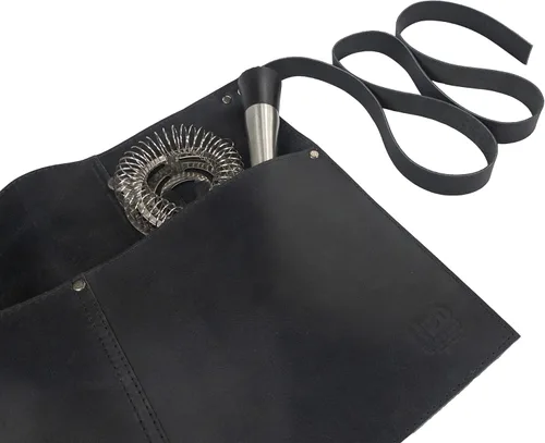 Miniatura 4 de Hide & Drink, Delantal de cintura, bolsillos remachados, accesorios de camarera y camarero, pantalones cortos de servidor, cuero de grano completo