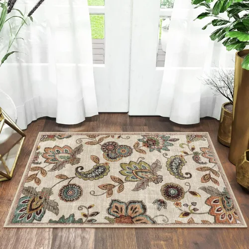 Miniatura 19 de Morebes Alfombras Florales para Pasillos de 6 Pies Antideslizantes, Alfombra de Pasillo Paisley para Entrada Interior, Alfombra de Baño Lavable