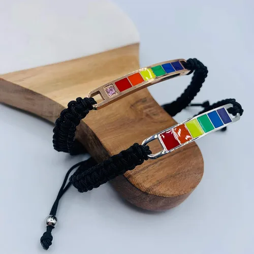 Miniatura 3 de Mall of Style Collar y aretes de orgullo gay arcoíris para hombres y mujeres, joyería unisex de arco iris, ladrillos de plástico LGBT, joyería